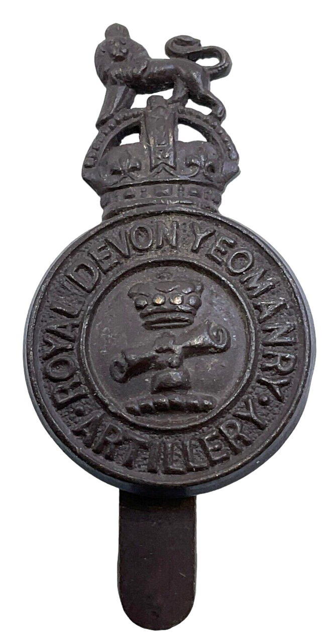WW1 British Royal Devon Yeomanry Artillery Cap Badge WW1 British Royal Devon Yeomanry Artillery Cap Badge