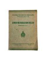 WW2 Canada Senior Matriculation English Text booklet No 1 Reference Book
