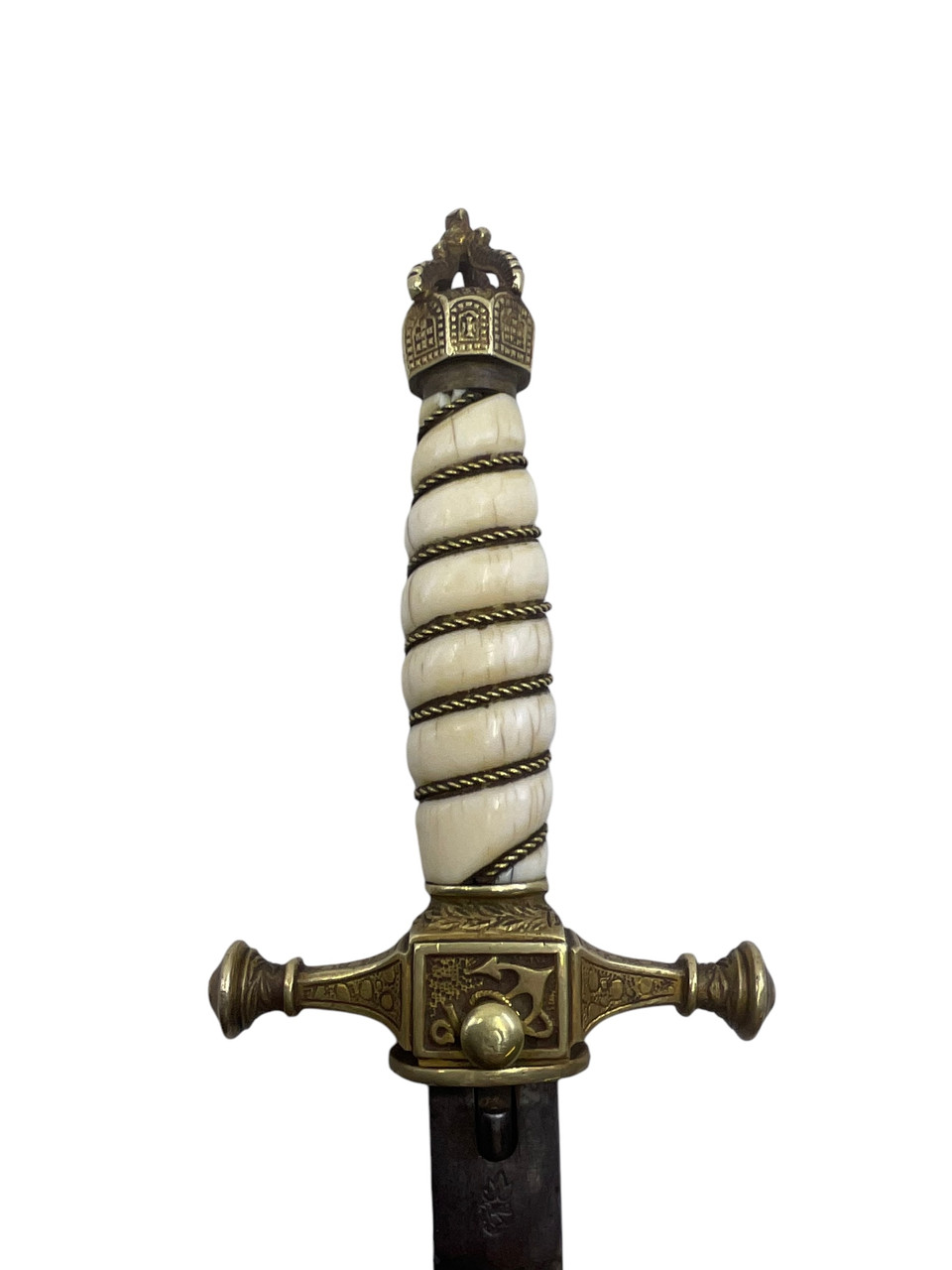 WW1 Imperial German 1902 Naval Dagger Damascus Blade with Ivory Grip Deluxe Fittings WKC WW1 Imperial German 1902 Naval Dagger Damascus Blade with Ivory Grip Deluxe Fittings WKC