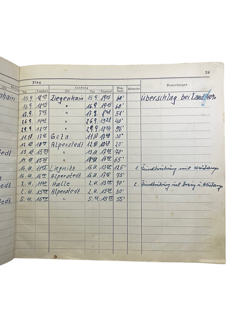 WW2 German Luftwaffe Log Book Wehrpass JG 6 Fighter Pilot Grouping Eastern Front WW2 German Luftwaffe Log Book Wehrpass JG 6 Fighter Pilot Grouping Eastern Front