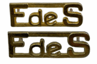 Canadian Fusiliers de Sherbrooke Brass Shoulder Titles Insignia Pair