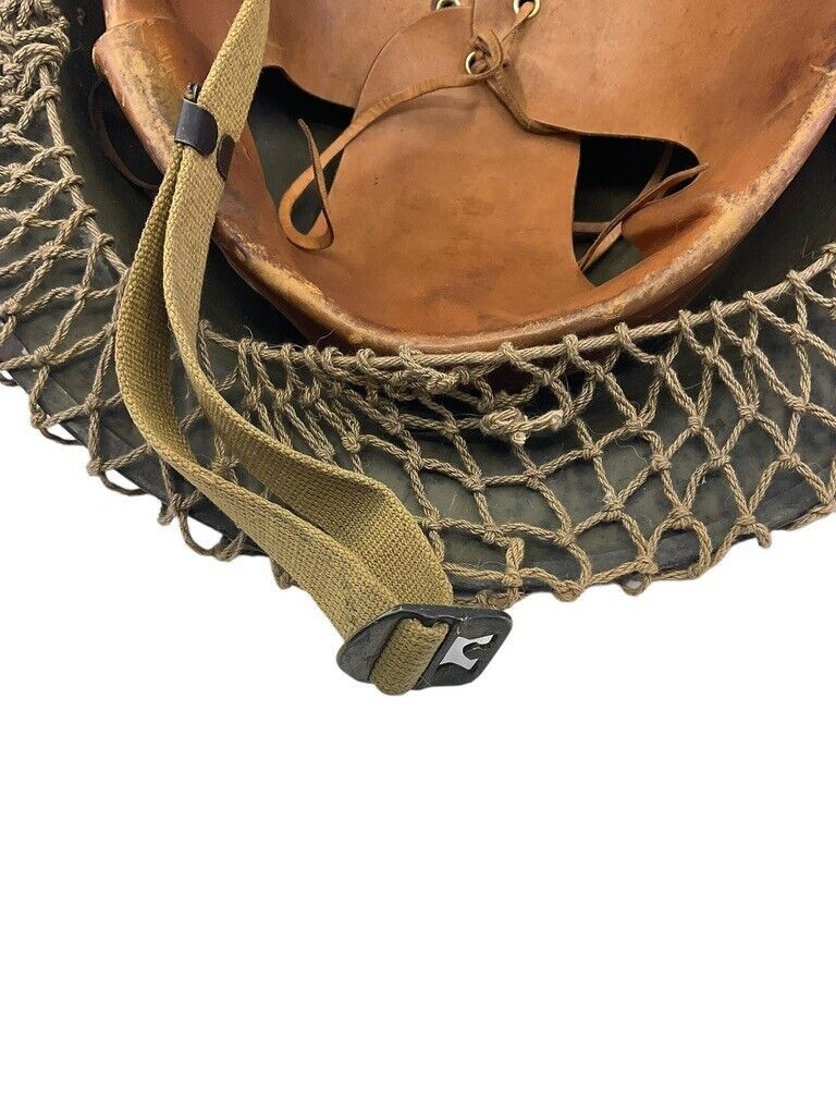 WW2 US Army Kelly Helmet with Original Scrim Net Liner and Chin Strap WW2 US Army Kelly Helmet with Original Scrim Net Liner and Chin Strap