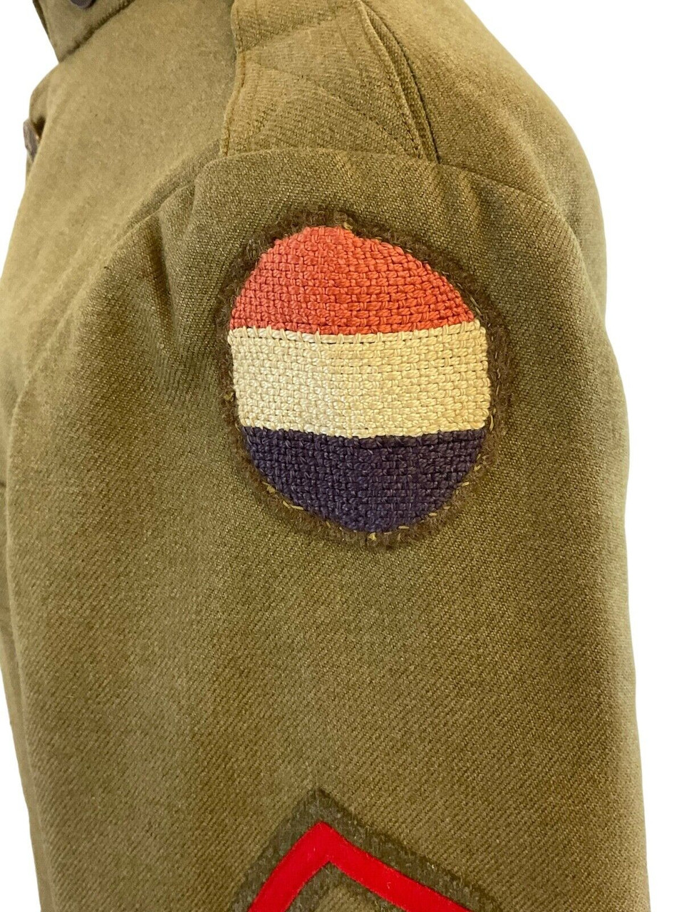 WW1 US AEF General Headquarters Sergeant Quartermaster Disc Collar Uniform Tunic WW1 US AEF General Headquarters Sergeant Quartermaster Disc Collar Uniform Tunic