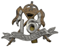 WW2 British Army 16th Queens Lancers Cap Badge