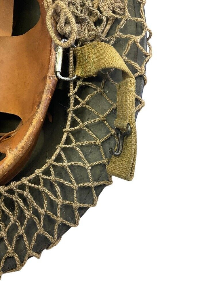 WW2 US Army Kelly Helmet with Original Scrim Net Liner and Chin Strap WW2 US Army Kelly Helmet with Original Scrim Net Liner and Chin Strap