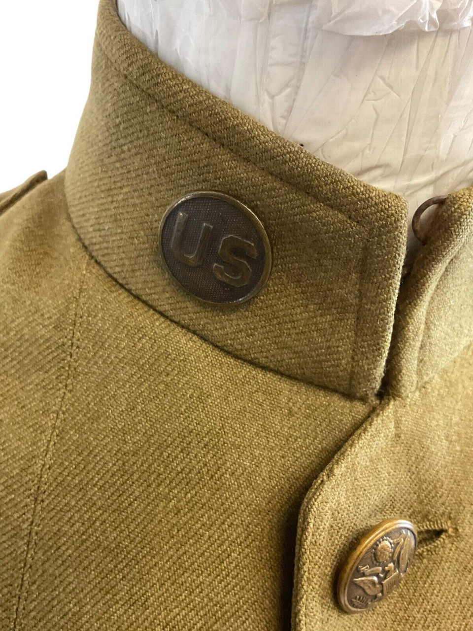 WW1 US AEF General Headquarters Sergeant Quartermaster Disc Collar Uniform Tunic WW1 US AEF General Headquarters Sergeant Quartermaster Disc Collar Uniform Tunic