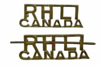 Canadian Royal Hamilton Light Infantry Brass Shoulder Titles Insignia Pair