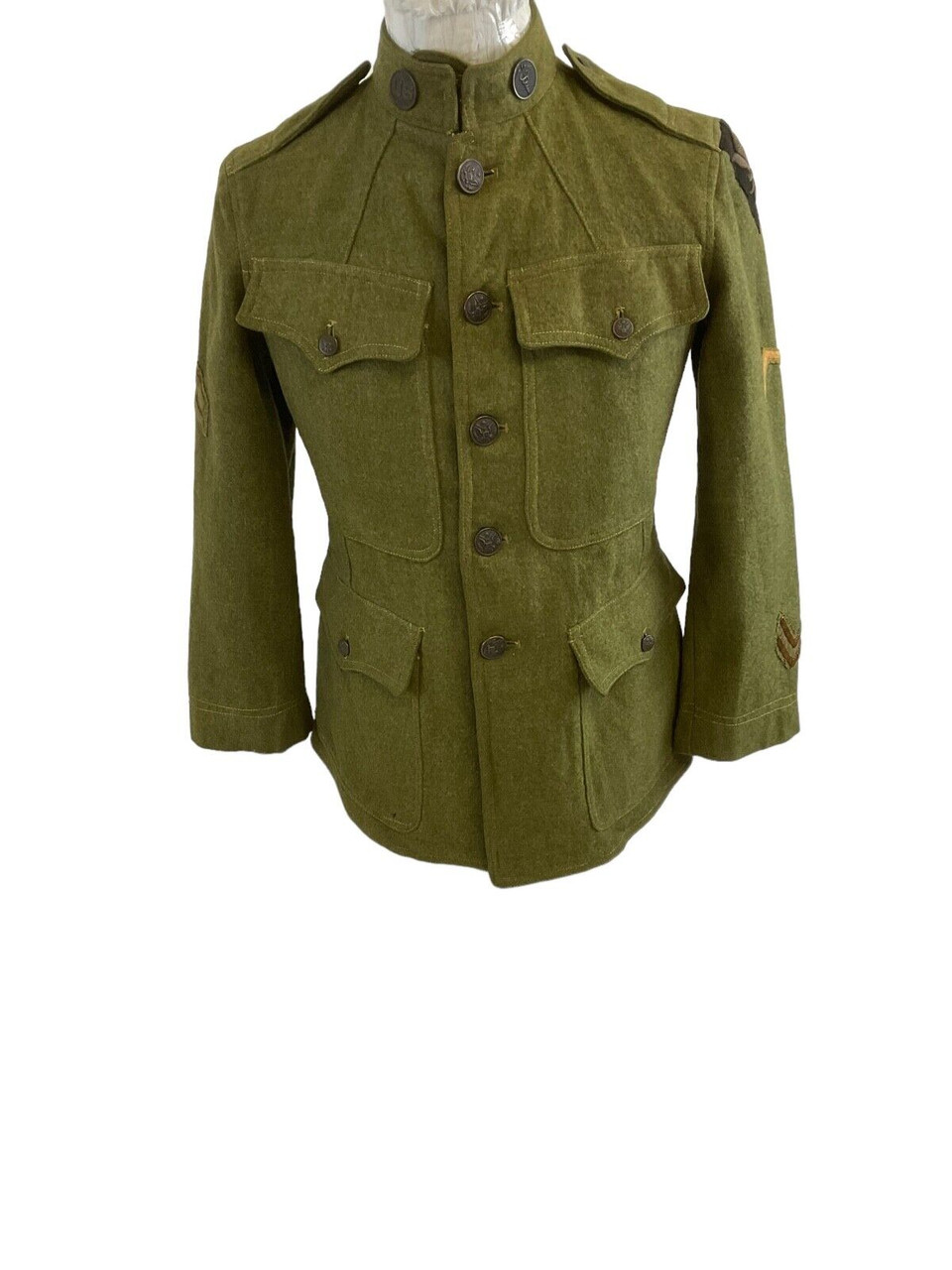 WW1 US AEF District of Paris Medical Corps Collar Uniform Tunic Named UK Made WW1 US AEF District of Paris Medical Corps Collar Uniform Tunic Named UK Made