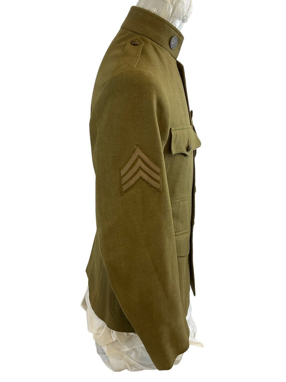 WW1 US AEF General Headquarters Sergeant Quartermaster Disc Collar Uniform Tunic WW1 US AEF General Headquarters Sergeant Quartermaster Disc Collar Uniform Tunic