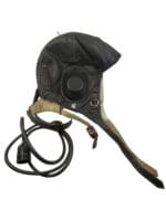 WW2 German Luftwaffe LKpW101 Wired Pilots Helmet with Receivers Long Cord