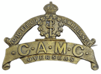 WW1 Canadian CEF 10 Field Ambulance CAMC Medical Corps Shoulder Title Single