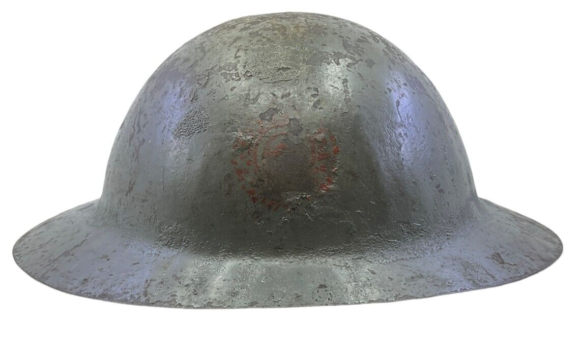 WW1 Canadian Engineers CE 3rd Division Raw Edge Brodie Helmet WW1 Canadian Engineers CE 3rd Division Raw Edge Brodie Helmet