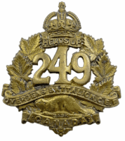 WW1 Canadian CEF 249th Battalion Cap Badge