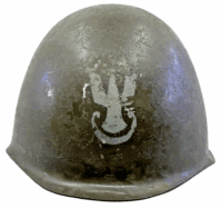 Poland Polish Army WZ67 Steel Lid with Liner and Chin Strap Poland Polish Army WZ67 Steel Lid with Liner and Chin Strap