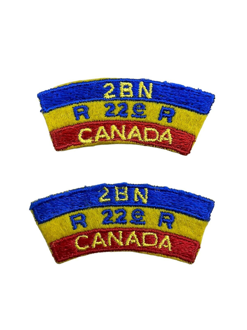 Canadian Royal 22e Battalion Van Doos Shoulder Title Insignia Pair Canadian Royal 22e Battalion Van Doos Shoulder Title Insignia Pair