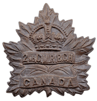 WW1 Canadian CEF 2nd CMR Mounted Rifles Cap Badge