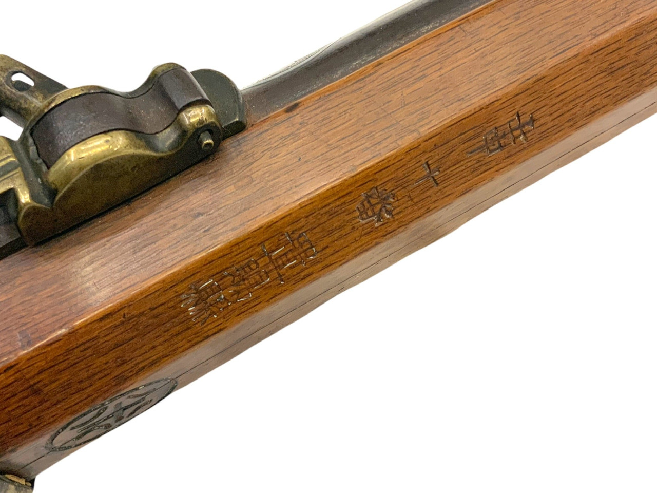 Japanese Mid Edo Period Presentation Carbine Matchlock with Silver Inlay Japanese Mid Edo Period Presentation Carbine Matchlock with Silver Inlay