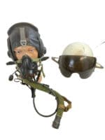 Russian Soviet Air Force ZSH-3 Pilots Helmet and KM-32 Oxygen Mask with Leather Helmet