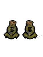 British Royal Horse Artillery Officers Bullion Wire Collars Insignia Pair