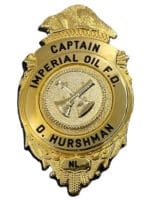 Canadian Imperial Oil Fire Newfoundland Department Captain Wallet Badge Hurshman