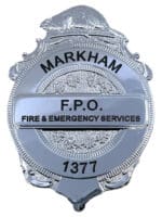 Canadian Markham Ontario Fire Prevention Officer Cap Badge 1377 Canadian Markham Ontario Fire Prevention Officer Cap Badge 1377