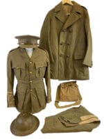 WW1 Canadian CEF 123rd Battalion Officers Uniform Gas Mask Helmet Great Coat Named Grouping WW1 Canadian CEF 123rd Battalion Officers Uniform Gas Mask Helmet Great Coat Named Grouping