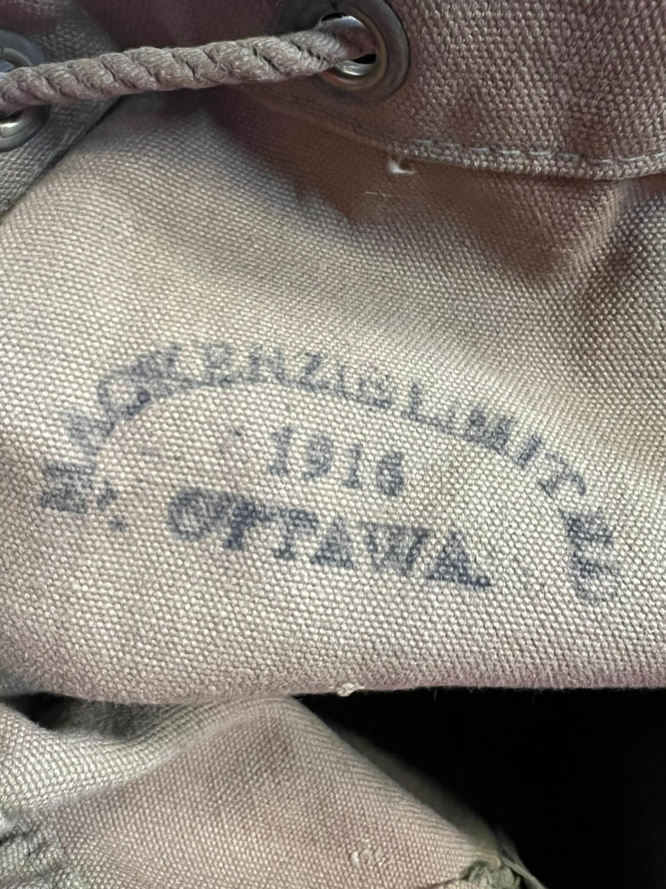 WW1 Canadian CEF Army Small Duffle Bag 1916 Dated WW1 Canadian CEF Army Small Duffle Bag 1916 Dated