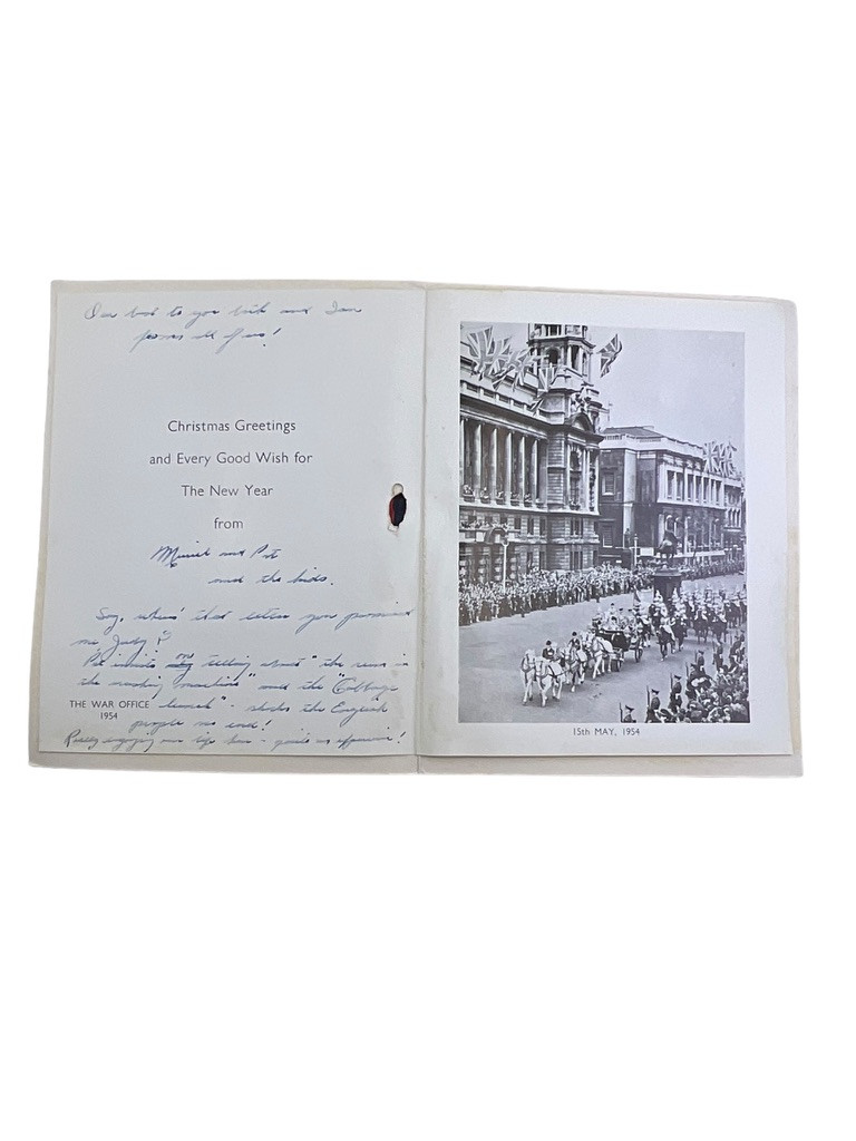 British Army 1954 War Office Christmas Card British Army 1954 War Office Christmas Card