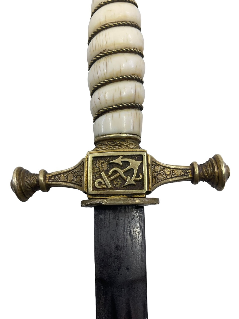 WW1 Imperial German 1902 Naval Dagger Damascus Blade with Ivory Grip Deluxe Fittings WKC WW1 Imperial German 1902 Naval Dagger Damascus Blade with Ivory Grip Deluxe Fittings WKC