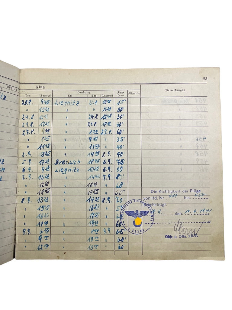 WW2 German Luftwaffe Log Book Wehrpass JG 6 Fighter Pilot Grouping Eastern Front WW2 German Luftwaffe Log Book Wehrpass JG 6 Fighter Pilot Grouping Eastern Front