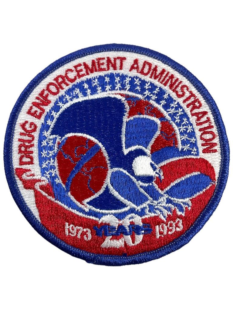 US DEA Drug Enforcement Administration 1973 to 1993 20 Years Patch US DEA Drug Enforcement Administration 1973 to 1993 20 Years Patch