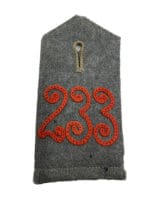 WW1 Imperial German 233rd Reserve Regiment Feldgrau Shoulder Board Single