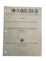 US Army Amplifier Radio Frequency AM-1881/U Maintenance Manual Reference Book
