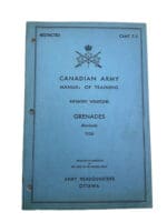 Canadian Forces Grenades Manual Soft Cover Reference Book