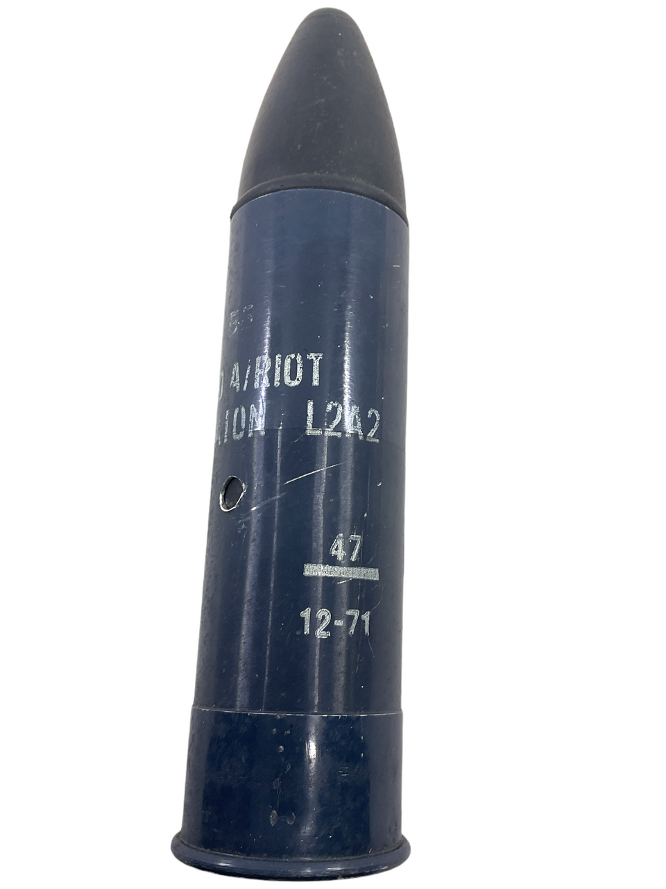 Canadian British Anti Riot Rubber Bullet Round INERT Canadian British Anti Riot Rubber Bullet Round INERT