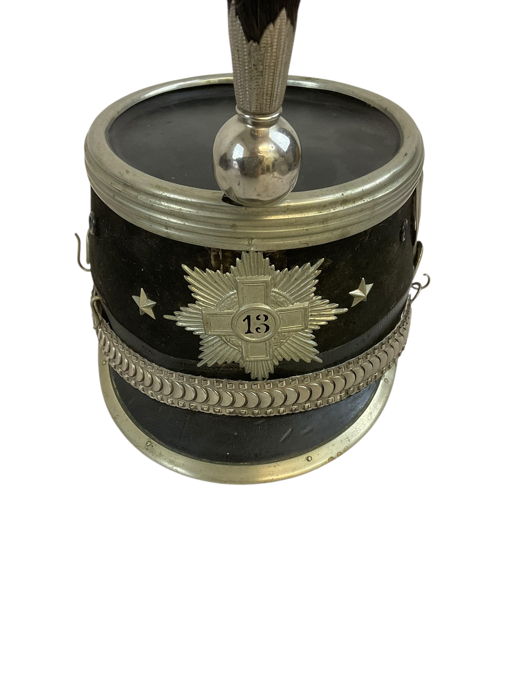 Pre WW1 Swiss Cavalry Officer Shako Helmet c1900 Pre WW1 Swiss Cavalry Officer Shako Helmet c1900