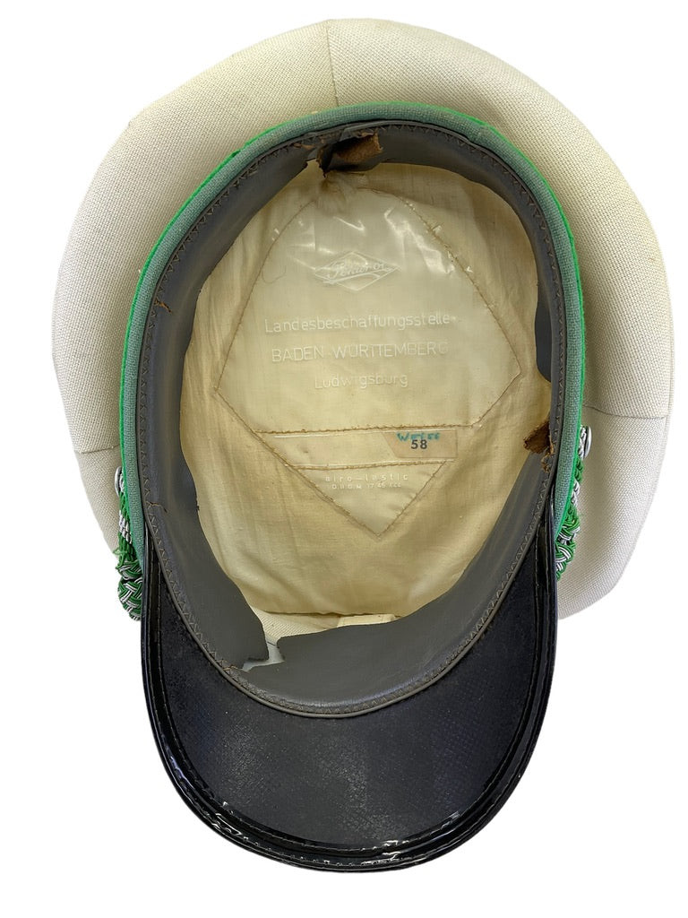 German Baden Wurttemberg Police White Topped Officers Peak Cap Hat Size 58 German Baden Wurttemberg Police White Topped Officers Peak Cap Hat Size 58