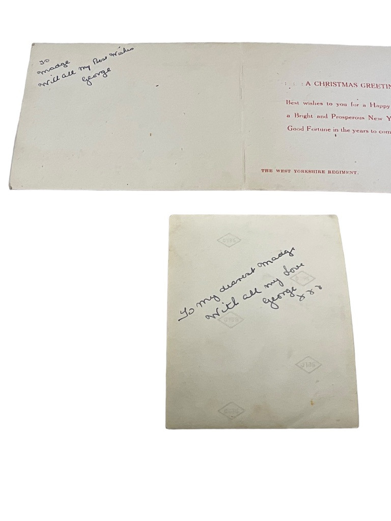 WW2 British West Yorkshire Regiment Christmas Card with Photo WW2 British West Yorkshire Regiment Christmas Card with Photo