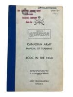 Canadian Forces Manual Of Training RCOC In The Field Reference Book