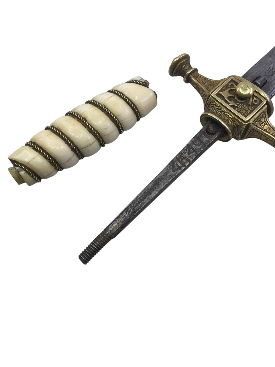 WW1 Imperial German 1902 Naval Dagger Damascus Blade with Ivory Grip Deluxe Fittings WKC WW1 Imperial German 1902 Naval Dagger Damascus Blade with Ivory Grip Deluxe Fittings WKC