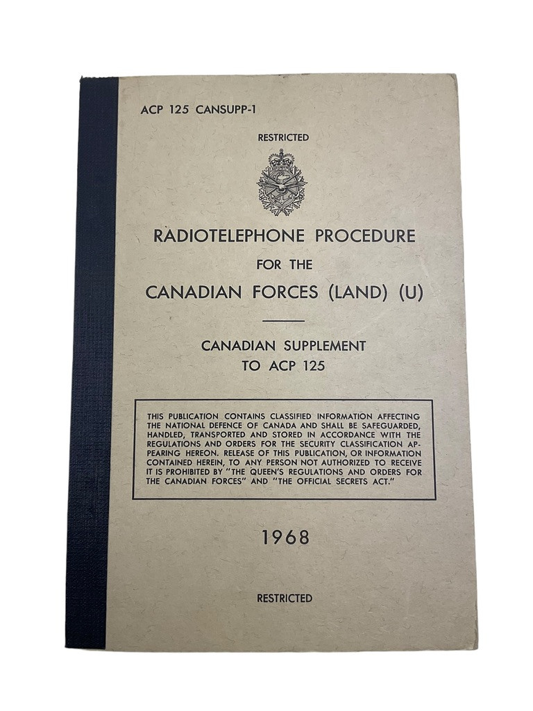 Canadian Forces Radiotelephone Procedure Manual SC Reference Book Canadian Forces Radiotelephone Procedure Manual SC Reference Book