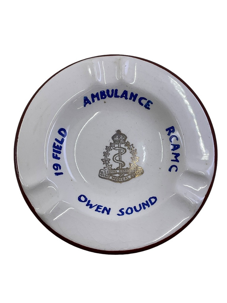 WW2 Canadian 19th Field Ambulance Owen Sound RCAMC Ashtray WW2 Canadian 19th Field Ambulance Owen Sound RCAMC Ashtray