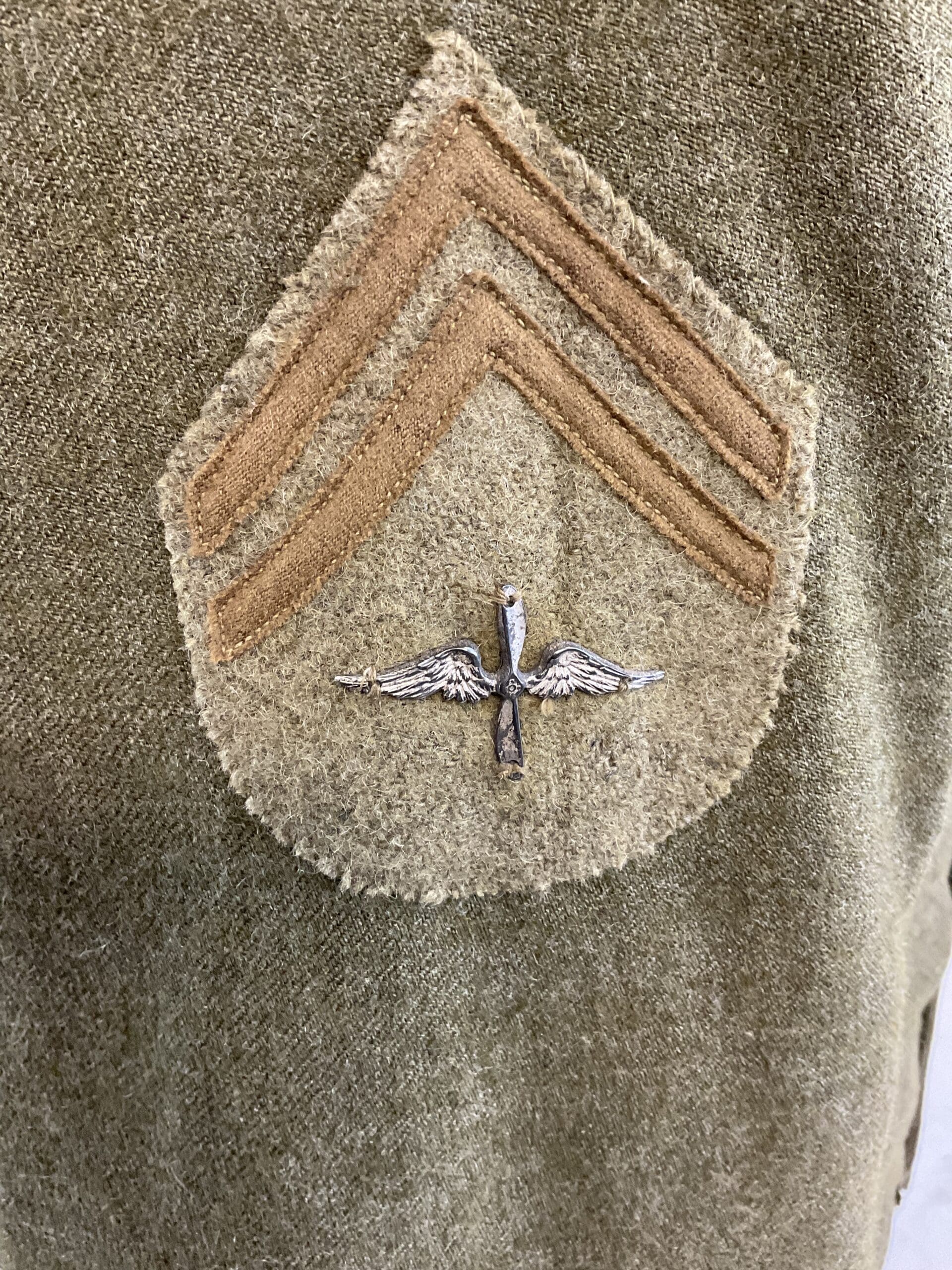WW1 US AEF Air Service Corporal Signals Collar Disc Other Ranks Tunic Initialed WW1 US AEF Air Service Corporal Signals Collar Disc Other Ranks Tunic Initialed