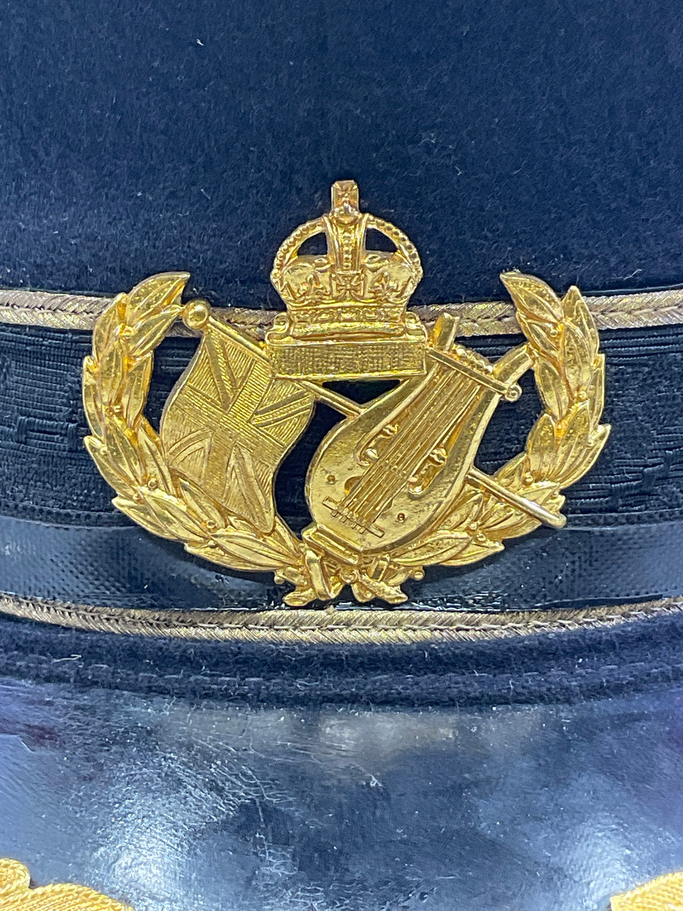 Canadian St John New Brunswick Coronet Band Members Peak Cap 6 3/4 Canadian St John New Brunswick Coronet Band Members Peak Cap 6 3/4