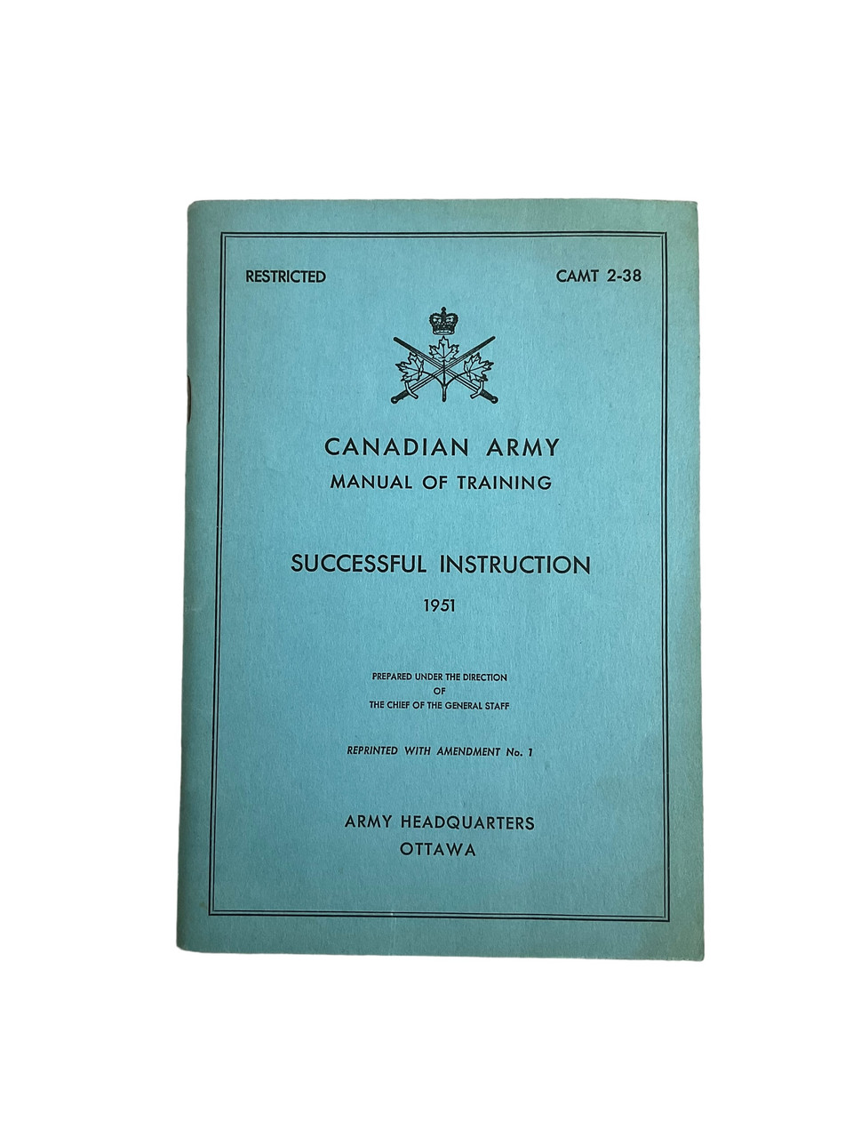 Canadian Army Manual Successful Instruction Softcover Reference Book Canadian Army Manual Successful Instruction Softcover Reference Book