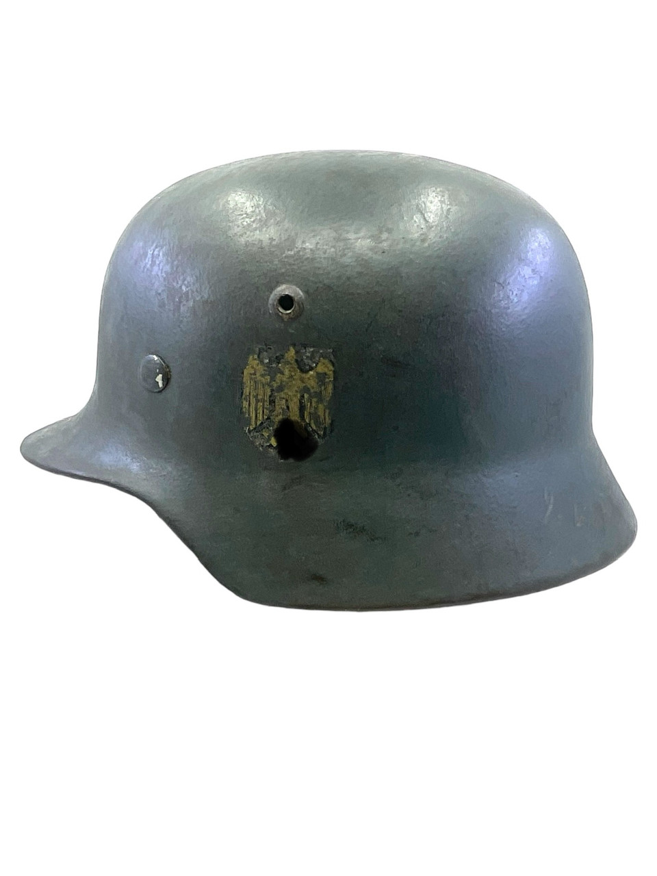 WW2 German Navy Kriegsmarine Single Decal Helmet M35 SE64 Lot #4770 WW2 German Navy Kriegsmarine Single Decal Helmet M35 SE64 Lot #4770