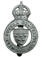 British West Sussex Police Constabulary Helmet Badge