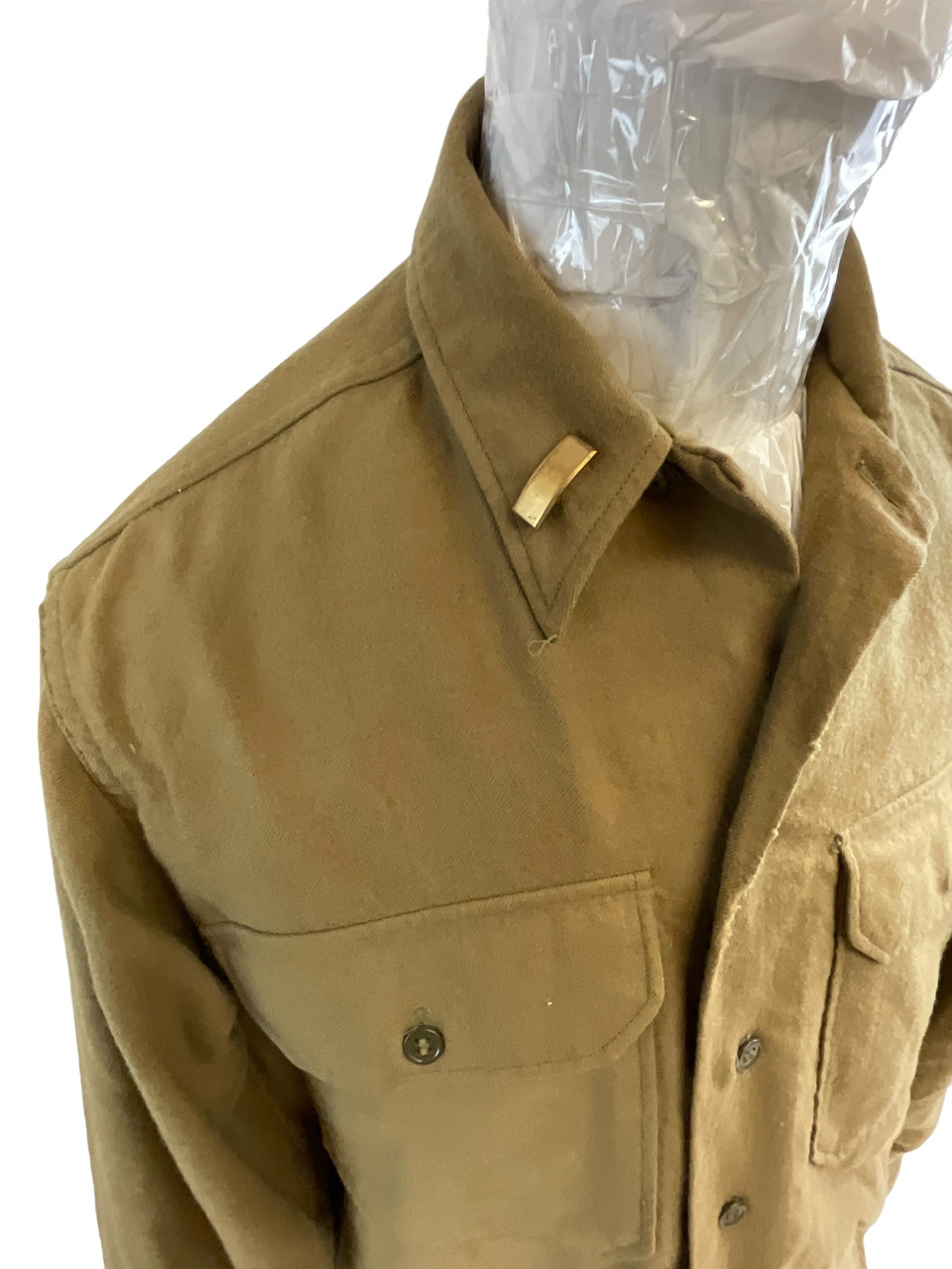 WW2 US Army Infantry Officers Wool Shirt with Gas Flap WW2 US Army Infantry Officers Wool Shirt with Gas Flap