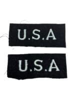 WW2 Canadian RCAF USA Nationality Shoulder Titles Insignia Pair
