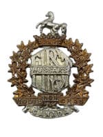 WW1 Canadian CEF 1st Hussars Officers Cap Badge JR Gaunt Plate